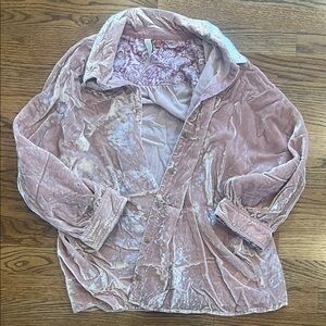 Pilcro Blush Velvet Teddy Jacket